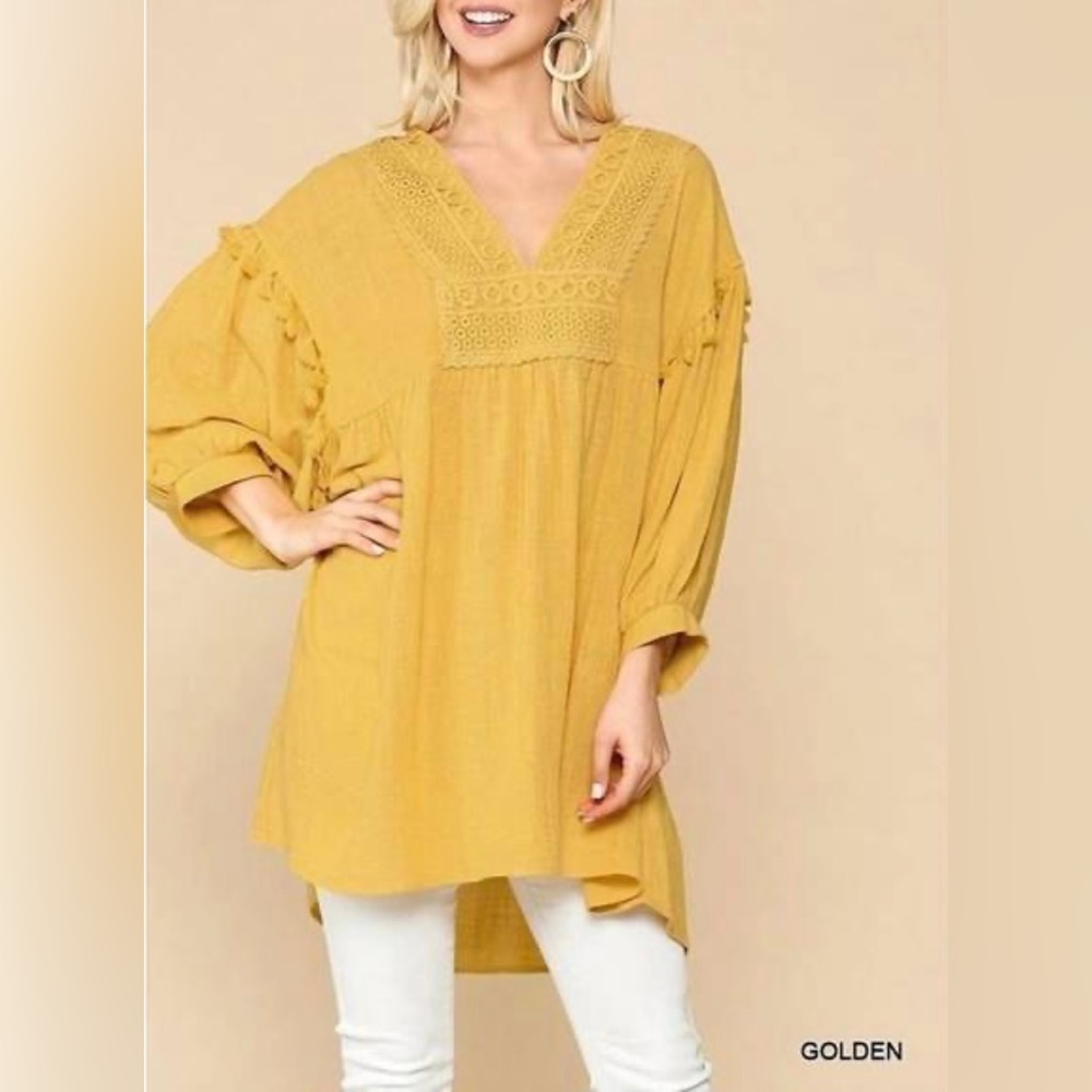 Gigio Golden Long Sleeve oversized shirt